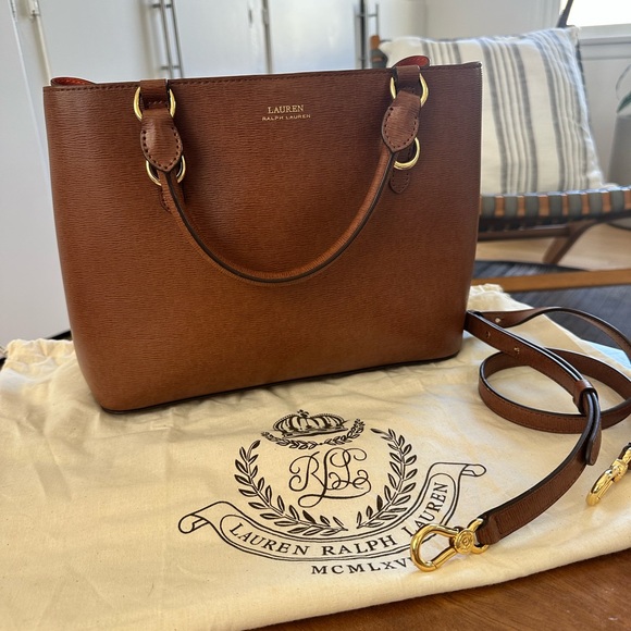 Lauren Ralph Lauren Chestnut Leather Tote - Picture 1 of 3
